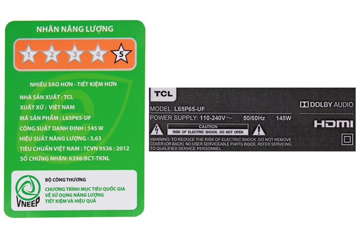 Smart Tivi TCL 4K 65 inch L65P65-UF