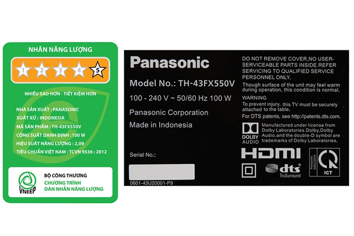 Android Tivi Panasonic 4K 43 inch 43FX550V