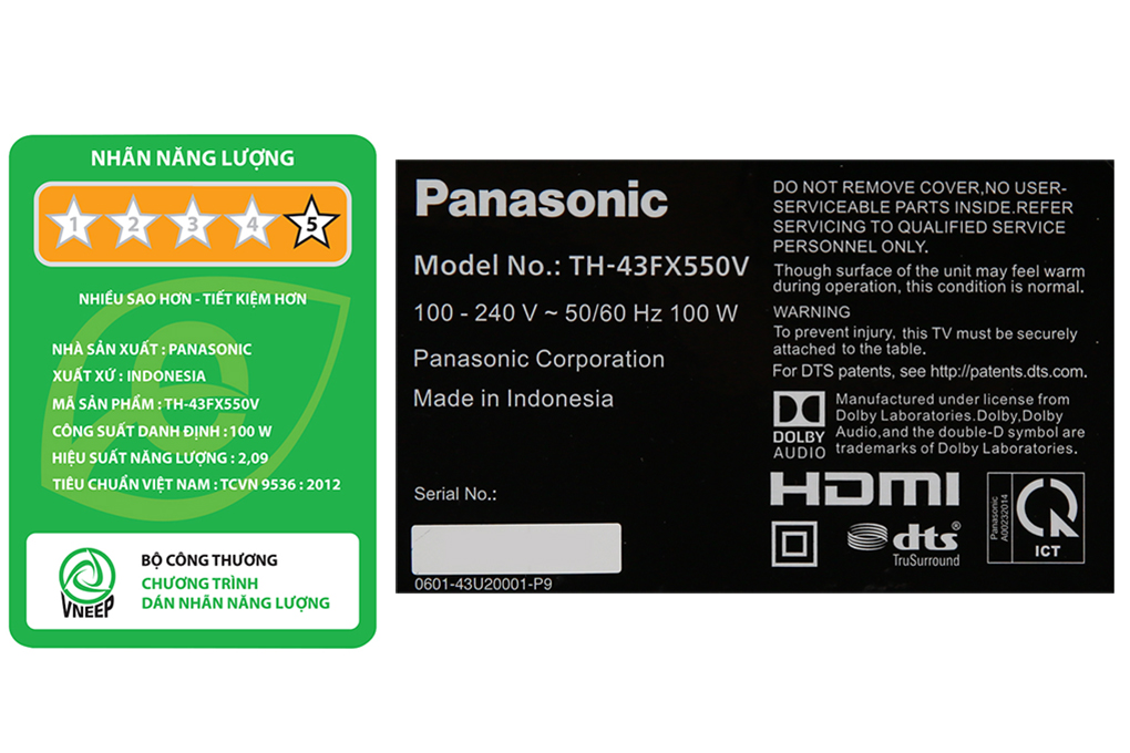 Android Tivi Panasonic 4K 43 inch 43FX550V Màu Đen