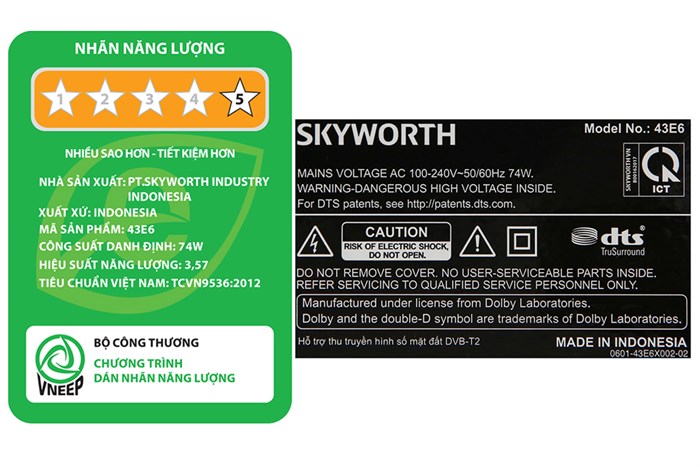 Android Tivi Skyworth 43 inch 43E6