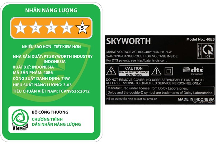 Android Tivi Skyworth 40 inch 40E6