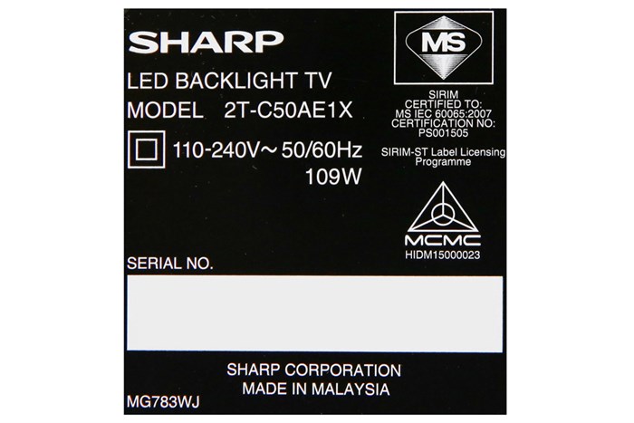 Smart Tivi Sharp 50 inch 2T-C50AE1X