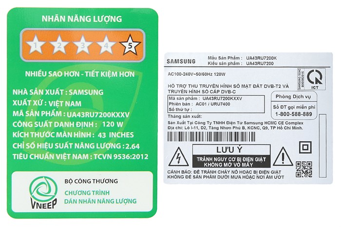 Smart Tivi Samsung 4K 43 inch UA43RU7200 Màu Đen