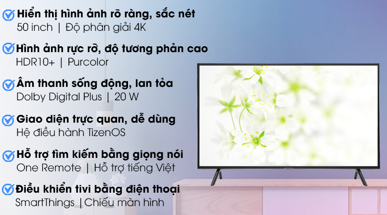 Smart Tivi Samsung 4K 50 inch UA50RU7200