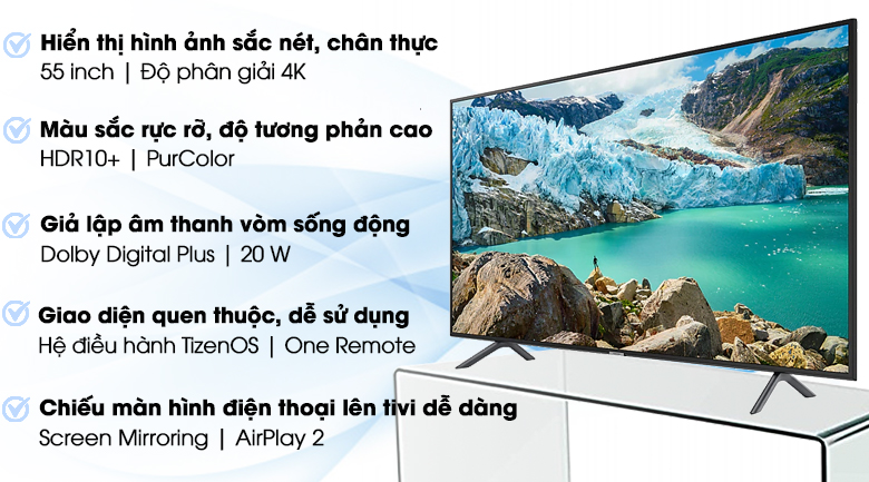 Smart Tivi Samsung 4K 55 inch UA55RU7200