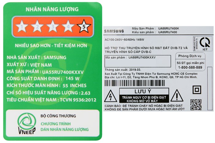 Smart Tivi Samsung 4K 55 inch UA55RU7400 Màu Đen