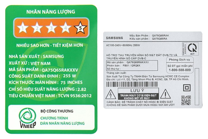 Smart Tivi QLED Samsung 4K 75 inch QA75Q65R Màu Đen