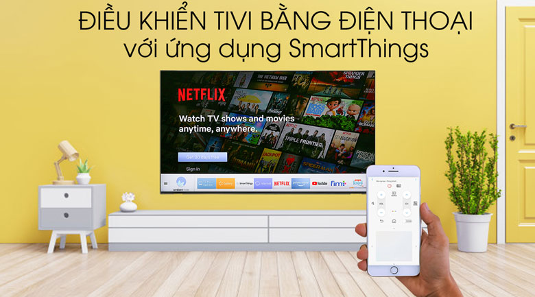 Smart Tivi QLED Samsung 8K 65 inch QA65Q900R - điều khiển điện thoại
