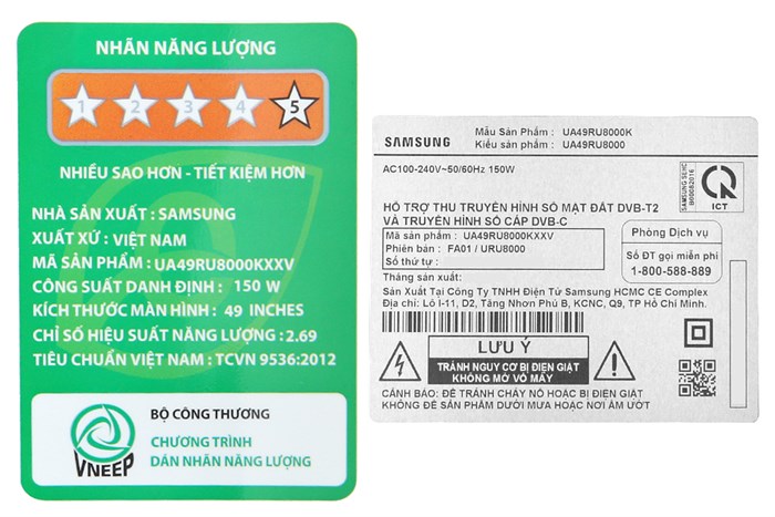 Smart Tivi Samsung 4K 49 inch UA49RU8000 Màu Đen