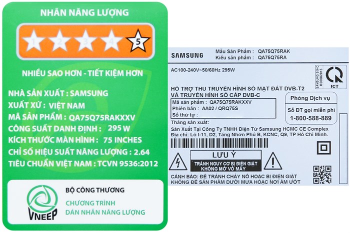 Smart Tivi QLED Samsung 4K 75 inch QA75Q75R Màu Đen