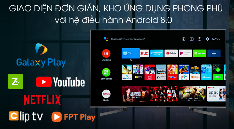 Android Tivi Sony 4K 55 inch KD-55X9500G - hệ điều hành android