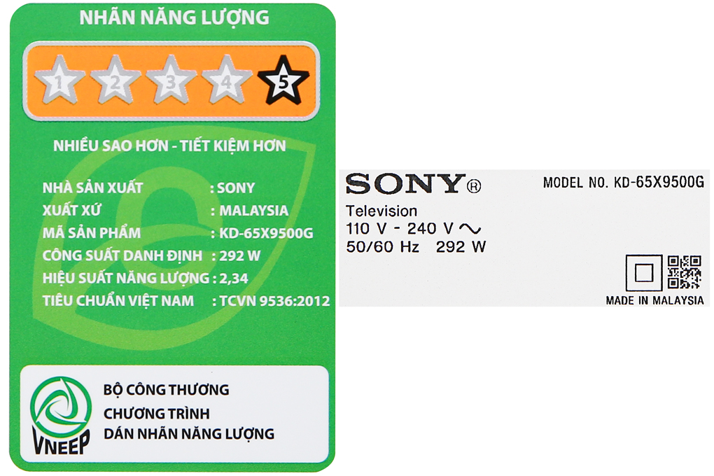 Android Tivi Sony 4K 65 inch KD-65X9500G Màu Đen