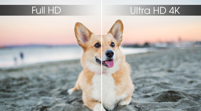 Độ phân giải Ultra HD 4K cho độ sắc nét của hình ảnh lên gấp 4 lần so với tivi Full HD thông thường