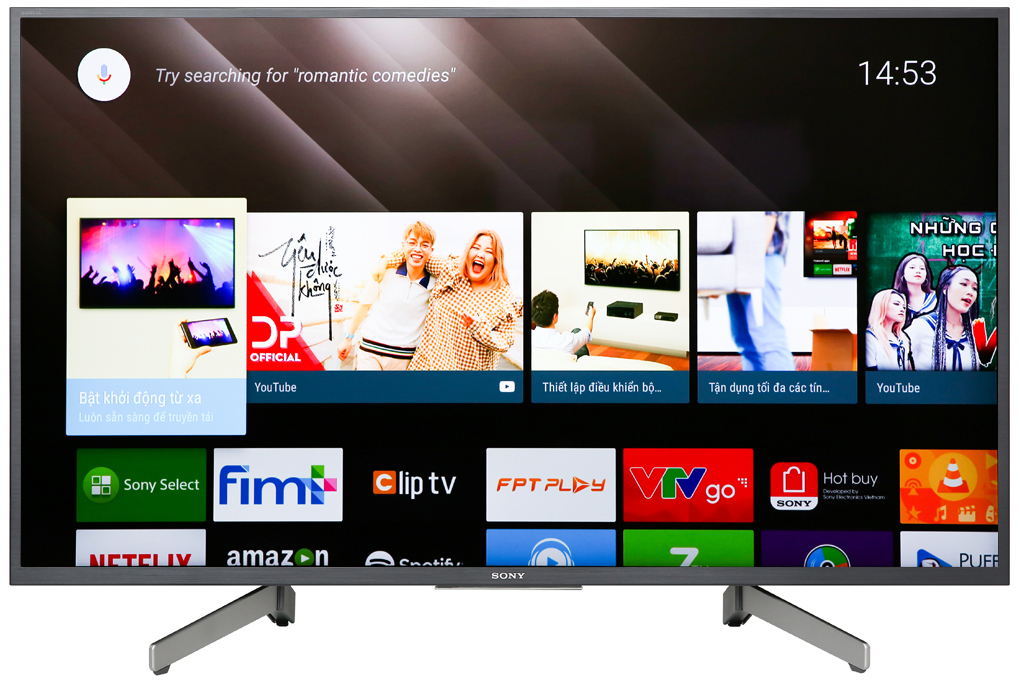 giao diện trên Android Tivi Sony 4K 43 inch KD-43X8000G