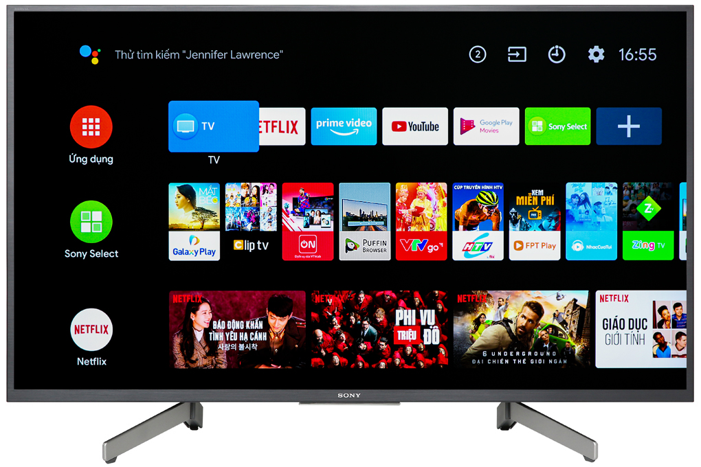 Android Tivi Sony 4K 49 inch KD-49X8000G Màu Đen