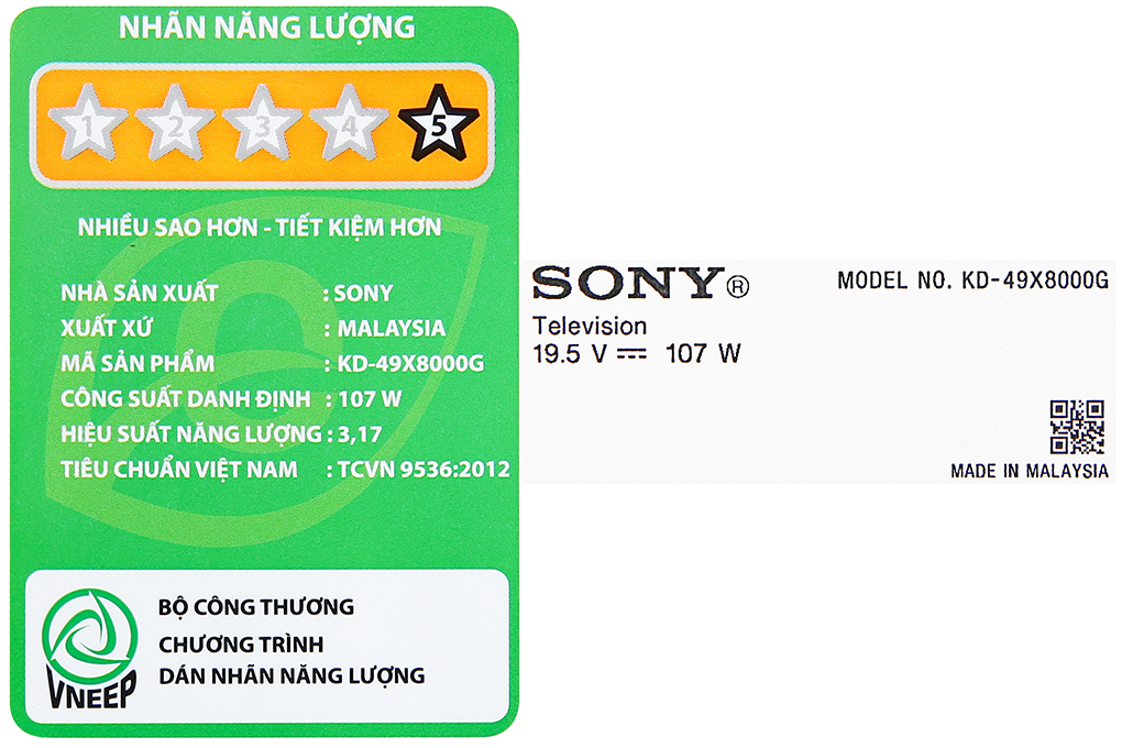 Android Tivi Sony 4K 49 inch KD-49X8000G Màu Đen