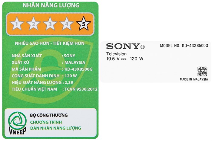 Android Tivi Sony 4K 43 inch KD-43X8500G/S Màu Bạc