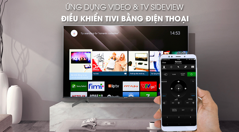 Android Tivi Sony 4K 55 inch KD-55X8500G - Video & TV SideView