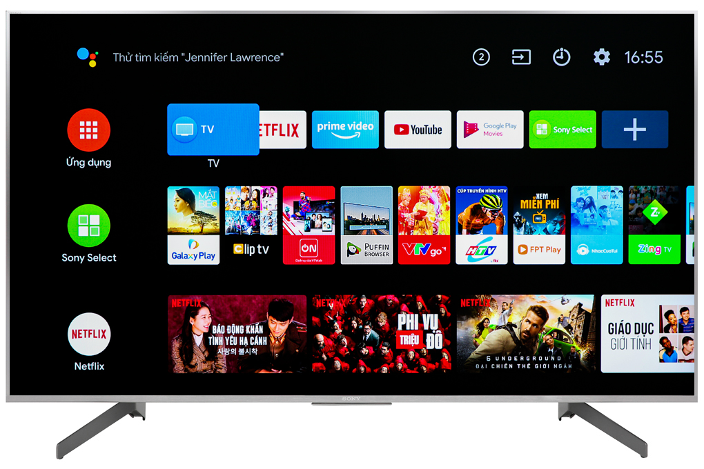 Android Tivi Sony 4K 55 inch KD-55X8500G/S Màu Bạc