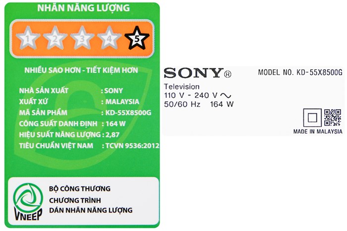 Android Tivi Sony 4K 55 inch KD-55X8500G/S Màu Bạc