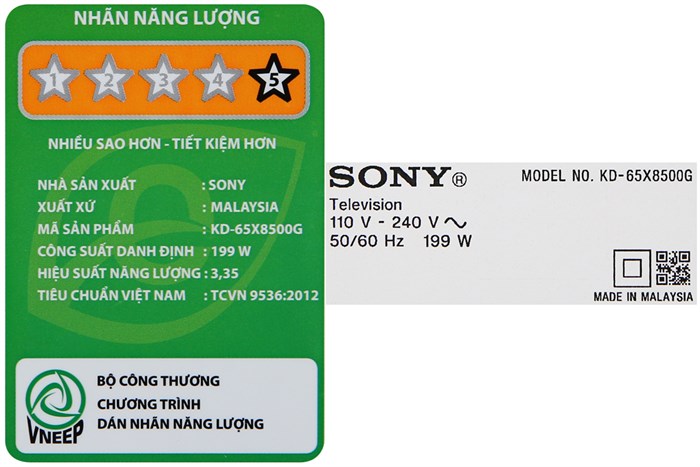 Android Tivi Sony 4K 65 inch KD-65X8500G Màu Đen