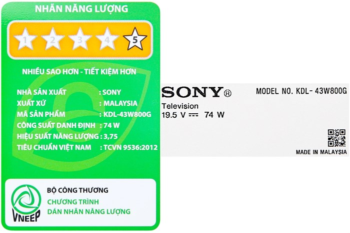 Android Tivi Sony 43 inch KDL-43W800G Màu Đen