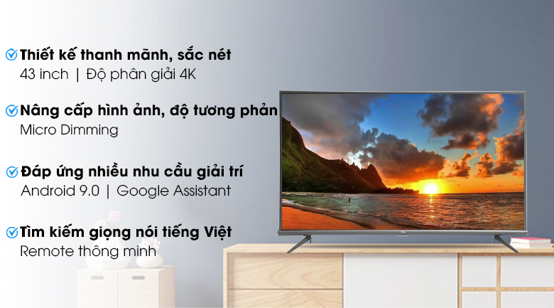 Android Tivi TCL 4K 43 inch L43A8