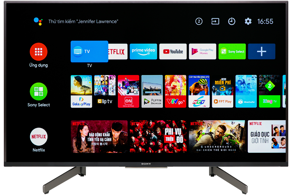 Android Tivi Sony 4K 49 inch KD-49X8500G Màu Đen