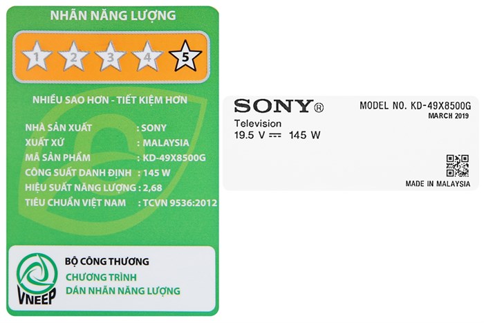 Android Tivi Sony 4K 49 inch KD-49X8500G Màu Đen