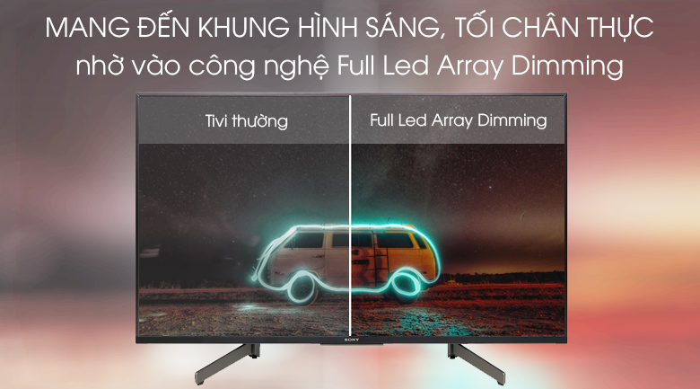 Âm thanh sống động nhờ sự kết hợp giữa công nghệ Acoustic Multi-Audio và hai loa tweeter ở mặt sau tivi