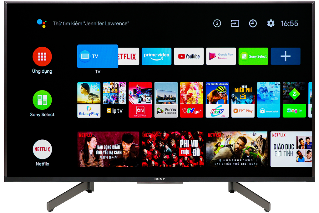 Android Tivi Sony 4K 43 inch KD-43X8500G Màu Đen