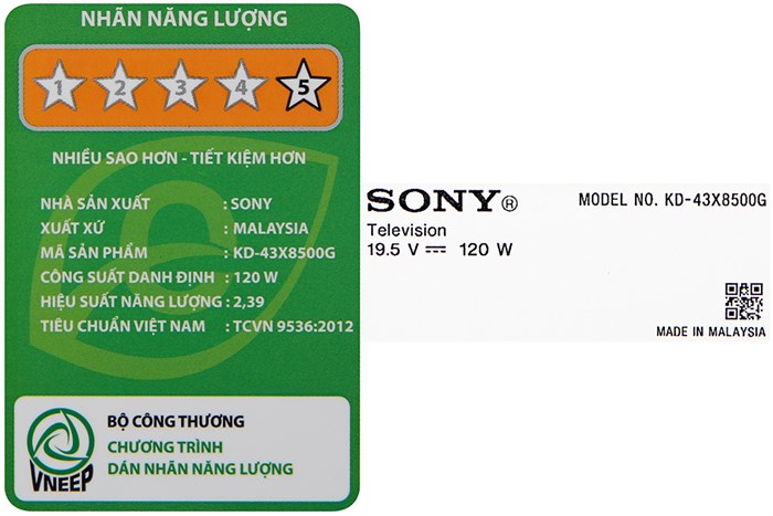 Android Tivi Sony 4K 43 inch KD-43X8500G Màu Đen