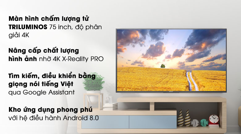 Android Tivi Sony 4K 75 inch KD-75X8000G - giá tốt, có trả góp