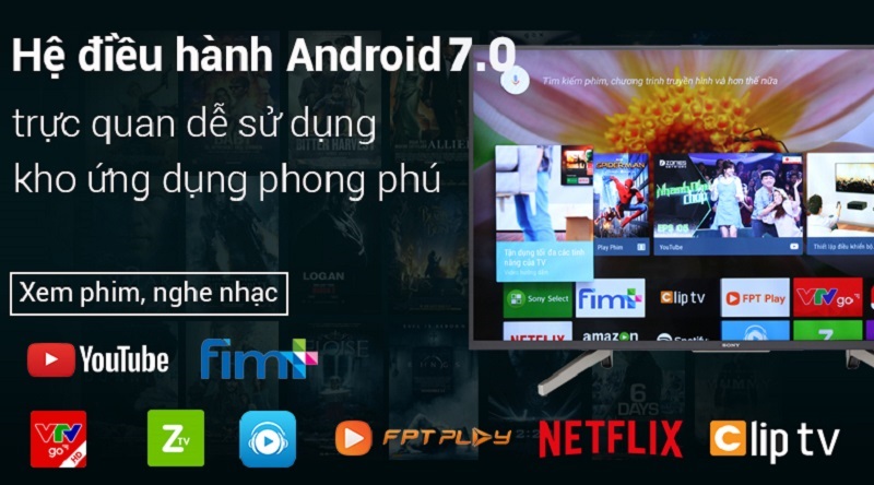 Android Tivi Sony 4K 75 inch KD-75X8000G-Hệ điều hành Android 7.0 thân quen, dễ sử dụng