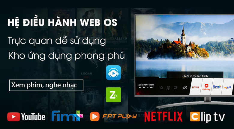 Hệ điều hành WebOS - Smart Tivi LG 4K 65 inch 65SM8100PTA Mẫu 2019