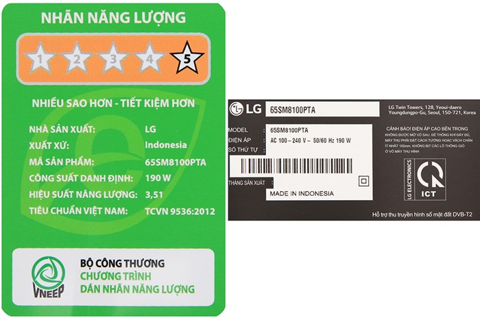 Smart Tivi NanoCell LG 4K 65 inch 65SM8100PTA Màu Đen