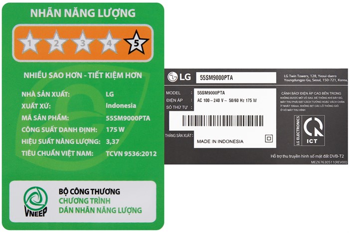 Smart Tivi NanoCell LG 4K 55 inch 55SM9000PTA Màu Đen