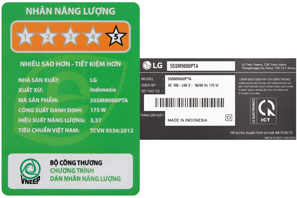 Smart Tivi NanoCell LG 4K 55 inch 55SM9000PTA Màu Đen