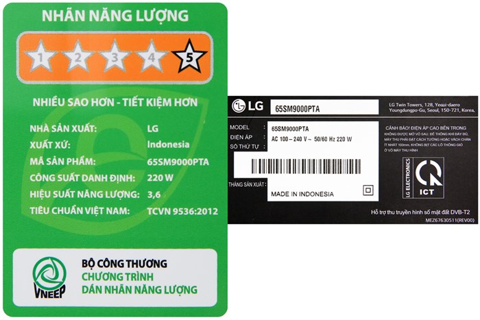 Smart Tivi NanoCell LG 4K 65 inch 65SM9000PTA Màu Đen