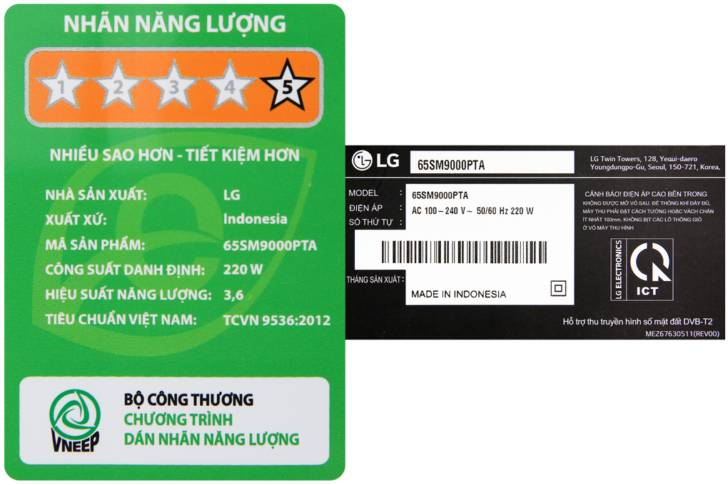 Smart Tivi NanoCell LG 4K 65 inch 65SM9000PTA Màu Đen