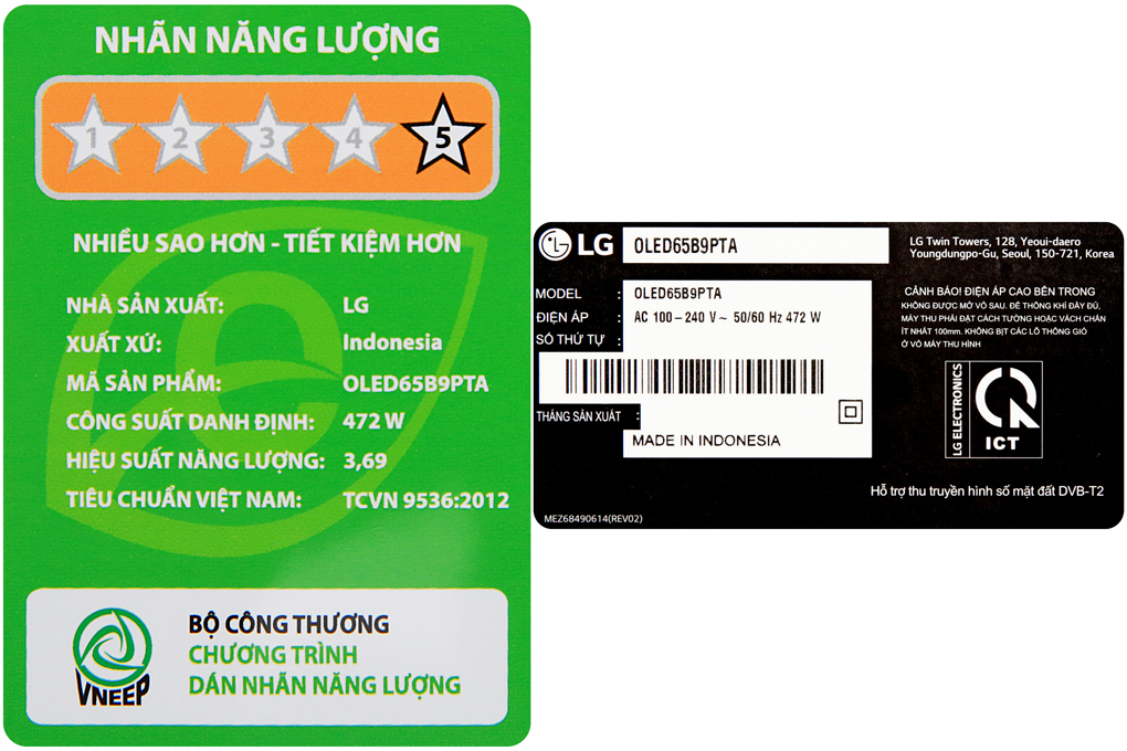 Smart Tivi OLED LG 4K 65 inch 65B9PTA Màu Đen