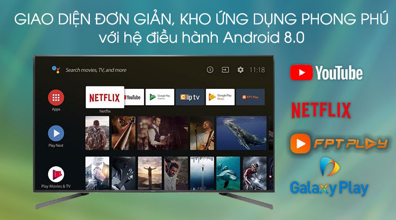 Hệ điều hành-Android Tivi Sony 4K 85 inch KD-85X9500G