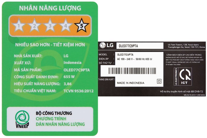 Smart Tivi OLED LG 4K 77 inch 77C9PTA Màu Đen