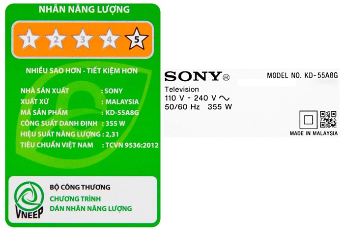 Android Tivi OLED Sony 4K 55 inch KD-55A8G Màu Đen