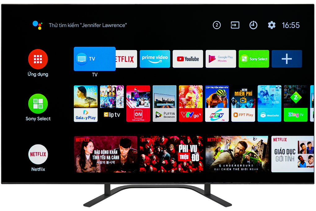 Android Tivi OLED Sony 4K 65 inch KD-65A8G Màu Đen
