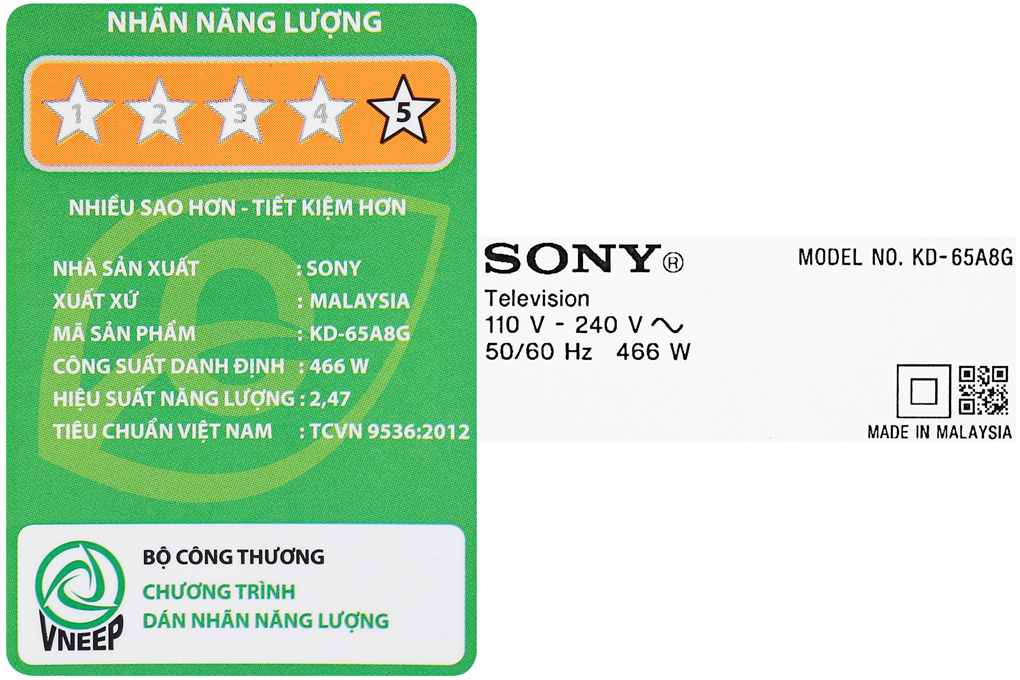 Android Tivi OLED Sony 4K 65 inch KD-65A8G Màu Đen