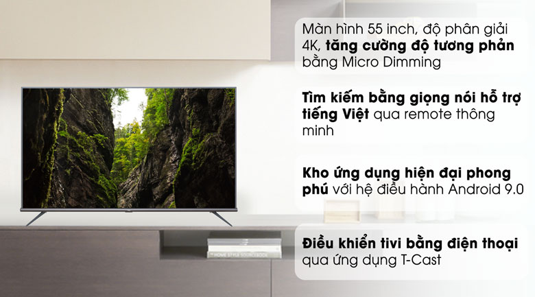 Android Tivi TCL 4K 55 inch L55A8