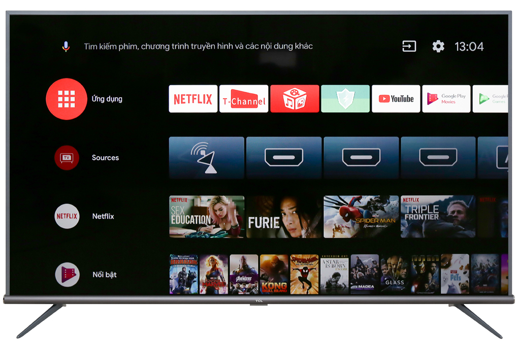 Android Tivi TCL 4K 55 inch L55A8 Màu Đen