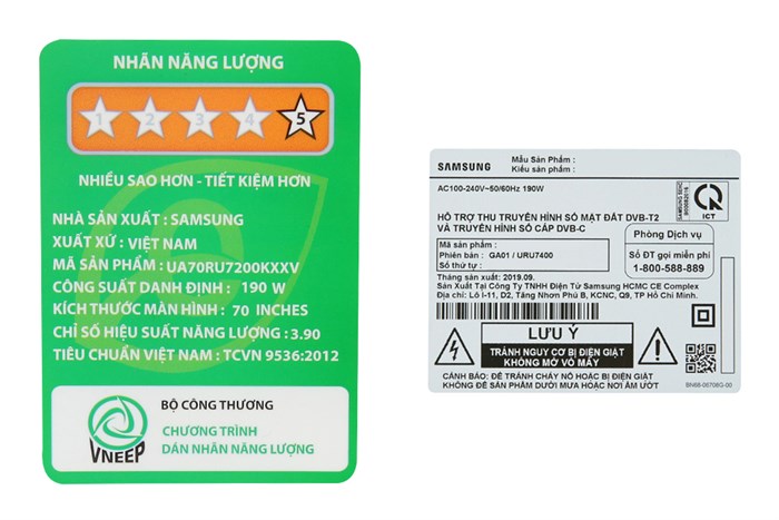 Smart Tivi Samsung 4K 70 inch UA70RU7200 Màu Đen