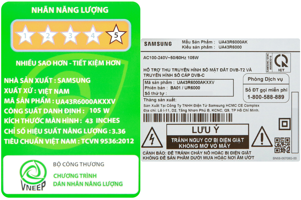 Smart Tivi Samsung 43 inch UA43R6000 Màu Đen